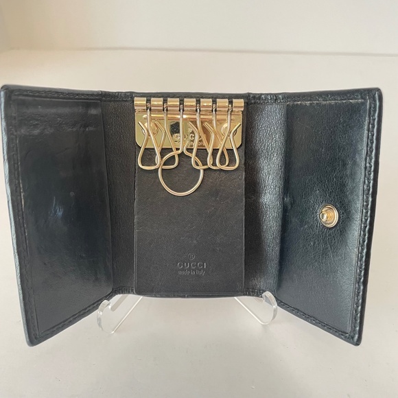 Gucci GG Guccisima Key Case 6 Key Holder Black Leather - Picture 4 of 13